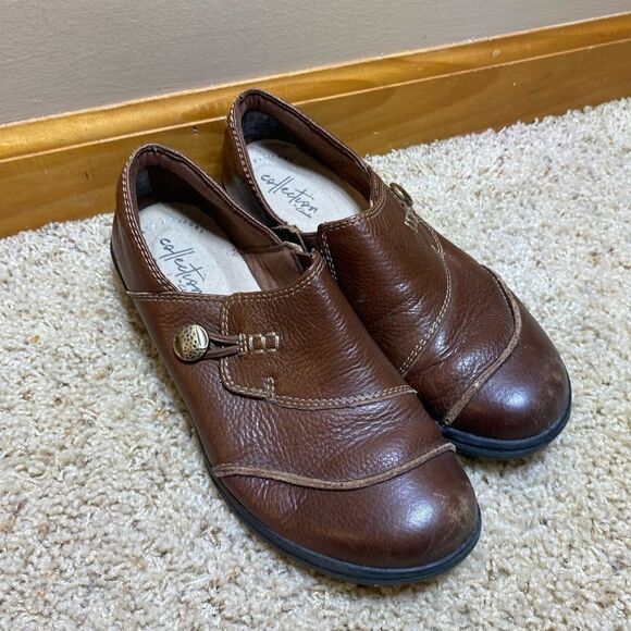 Clarks Cheyn Misha Brown Leather Loafers 6 - Picture 1 of 6